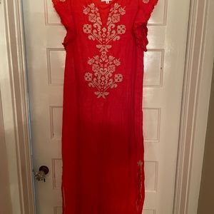 THML orange midi dress